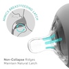 image:imageNanobb Flexy Silicone Baby Bottle AntiColic Natural Feel NonCollapsing Nipple NonTip Stable Base Easy to Clean 2Pack Teal 9ozGrey