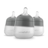 image:imageNanobb Flexy Silicone Baby Bottle AntiColic Natural Feel NonCollapsing Nipple NonTip Stable Base Easy to Clean 2Pack Teal 9ozGrey