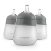 image:imageNanobb Flexy Silicone Baby Bottle AntiColic Natural Feel NonCollapsing Nipple NonTip Stable Base Easy to Clean 2Pack Teal 9ozGrey