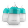 image:imageNanobb Flexy Silicone Baby Bottle AntiColic Natural Feel NonCollapsing Nipple NonTip Stable Base Easy to Clean 2Pack Teal 9ozTeal