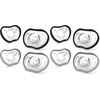 image:imageNanobebe Baby Pacifiers 03 Month  Orthodontic Curves Comfortably with Face Contour Award Winning for Breastfeeding Babies 100 Silicone Perfect Baby Registry Gift 2pkGrey4 Count Pack of 2