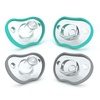 image:imageNanobebe Baby Pacifiers 03 Month  Orthodontic Curves Comfortably with Face Contour Award Winning for Breastfeeding Babies 100 Silicone Perfect Baby Registry Gift 2pkGrey4 Count Pack of 24