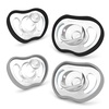 image:imageNanobebe Baby Pacifiers 03 Month  Orthodontic Curves Comfortably with Face Contour Award Winning for Breastfeeding Babies 100 Silicone Perfect Baby Registry Gift 2pkGrey4 Count Pack of 1