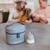 image:imageNanobebe Breastmilk Baby Bottle Cooler amp Travel Bag with Ice Pack Included Compact Triple Insulated Easily attaches to Stroller or Diaper Bag GreyDeluxe