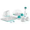 image:imageNanobebe Breastmilk and Silicone Baby Bottle Ultimate Set Gen 2 5oz and 9oz  with Sterilizer Drying Rack AntiColic Nipples Pacifiers and Warmer  TealGreyTealGrey