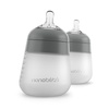 image:imageNanobebe Flexy Silicone Baby Bottle 2Pack Grey 9oz Bundled with Flexy Bottle Handles 2 Pack in Grey