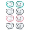 image:imageNanobebe Baby Pacifiers 03 Month  Orthodontic Curves Comfortably with Face Contour Award Winning for Breastfeeding Babies 100 Silicone Baby Registry Gift 8pk TealGreyPinkGrey