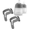 image:imageNanobebe Flexy Silicone Baby Bottle 2Pack Grey 9oz Bundled with Flexy Bottle Handles 2 Pack in Grey