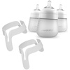 image:imageNanobebe Flexy Silicone Baby Bottle 3Pack White 9oz Bundled with Flexy Bottle Handles 2 Pack in White