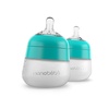 image:imageNanobebe Flexy Silicone Baby Bottle AntiColic Natural Feel NonCollapsing Nipple NonTip Stable Base Easy to Clean 2Pack Teal 5 oz
