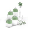 image:imageNanobebe Silicone Baby Bottle Flexy Set with AntiColic Nipples Bottle Brush and Pacifiers  5oz and 9oz  Sage