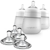 image:imageNanobebe Silicone Baby Bottles 9oz 3pk White Bundled with Silicone Baby Bottles Nipples 4pk Medium Flow