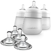 image:imageNanobebe Silicone Baby Bottles 9oz 3pk White Bundled with Silicone Baby Bottles Nipples 4pk Slow Flow