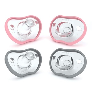 image:imageNanobebe Baby Pacifiers 03 Month  Orthodontic Curves Comfortably with Face Contour Award Winning for Breastfeeding Babies 100 Silicone Perfect Baby Registry Gift 2pkGrey4 Count Pack of 24