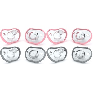 image:imageNanobebe Baby Pacifiers 03 Month  Orthodontic Curves Comfortably with Face Contour Award Winning for Breastfeeding Babies 100 Silicone Perfect Baby Registry Gift 2pkGrey4 Count Pack of 2