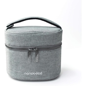 image:imageNanobebe Breastmilk Baby Bottle Cooler amp Travel Bag with Ice Pack Included Compact Triple Insulated Easily attaches to Stroller or Diaper Bag GreyDeluxe
