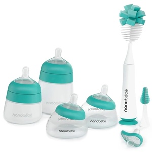 image:imageNanobebe Breastmilk and Silicone Baby Bottle Ultimate Set Gen 2 5oz and 9oz  with Sterilizer Drying Rack AntiColic Nipples Pacifiers and Warmer  Teal