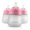 image:imageNanobebe Flexy Silicone Baby Bottle 3Pack 9oz in Pink with Baby Pacifiers 03 Month 2Pack in Sage